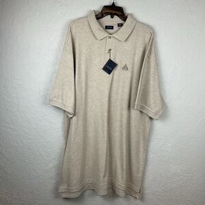 Men’s NWT Tan Izod Button Polo Short Sleeve Shirt Size XXL